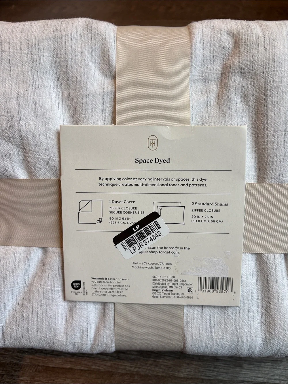Threshold Cotton-Linen Duvet Cover Set Full/Queen Light Cream NEW